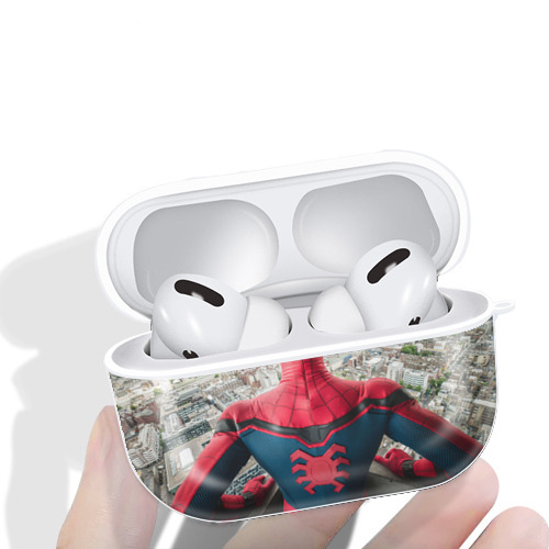 Spider Man スパイダーマン 【AirPods Pro用】ハードシェル保護ケース 耐衝撃・防指紋・カラビナ付き商品仕様