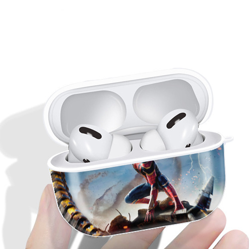 Spider Man スパイダーマン 【AirPods Pro用】ハードシェル保護ケース 耐衝撃・防指紋・カラビナ付き商品仕様