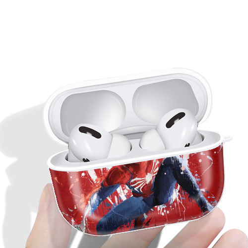 Spider Man スパイダーマン 【AirPods Pro用】ハードシェル保護ケース 耐衝撃・防指紋・カラビナ付き商品仕様