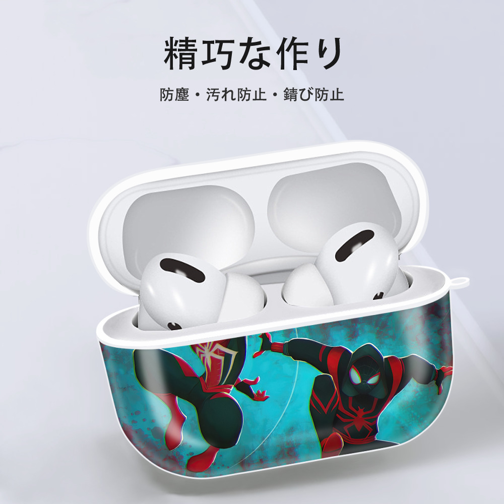 Spider Man スパイダーマン 【AirPods Pro用】ハードシェル保護ケース 耐衝撃・防指紋・カラビナ付き商品仕様