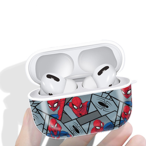 Spider Man スパイダーマン 【AirPods Pro用】ハードシェル保護ケース 耐衝撃・防指紋・カラビナ付き商品仕様