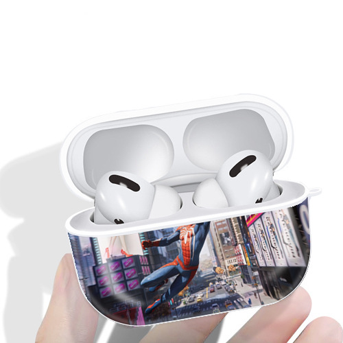 Spider Man スパイダーマン 【AirPods Pro用】ハードシェル保護ケース 耐衝撃・防指紋・カラビナ付き商品仕様