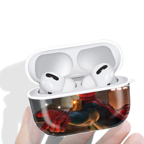 Spider Man スパイダーマン 【AirPods Pro用】ハードシェル保護ケース 耐衝撃・防指紋・カラビナ付き商品仕様