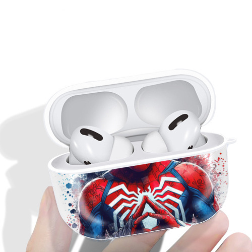 Spider Man スパイダーマン 【AirPods Pro用】ハードシェル保護ケース 耐衝撃・防指紋・カラビナ付き商品仕様