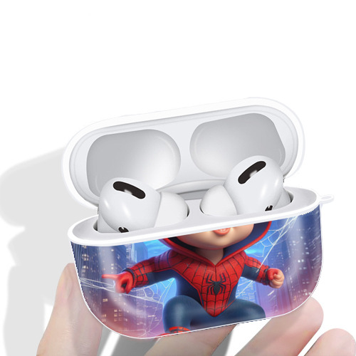 Spider Man スパイダーマン 【AirPods Pro用】ハードシェル保護ケース 耐衝撃・防指紋・カラビナ付き商品仕様