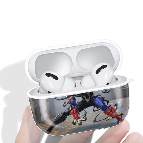 Spider Man スパイダーマン 【AirPods Pro用】ハードシェル保護ケース 耐衝撃・防指紋・カラビナ付き商品仕様