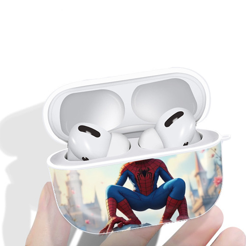 Spider Man スパイダーマン 【AirPods Pro用】ハードシェル保護ケース 耐衝撃・防指紋・カラビナ付き商品仕様