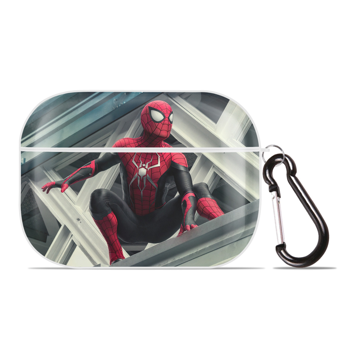 （画像用） Spider Man スパイダーマン 【AirPods Pro用】ハードシェル保護ケース 耐衝撃・防指紋・カラビナ付き商品仕様