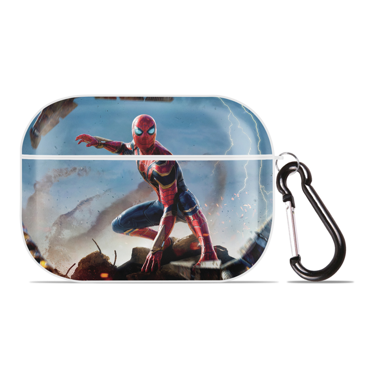 （画像用） Spider Man スパイダーマン 【AirPods Pro用】ハードシェル保護ケース 耐衝撃・防指紋・カラビナ付き商品仕様