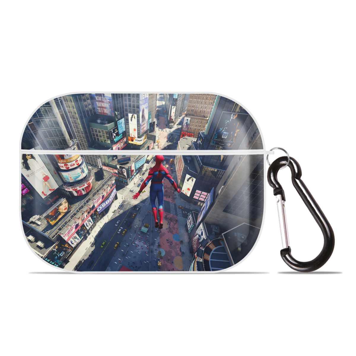 （画像用） Spider Man スパイダーマン 【AirPods Pro用】ハードシェル保護ケース 耐衝撃・防指紋・カラビナ付き商品仕様