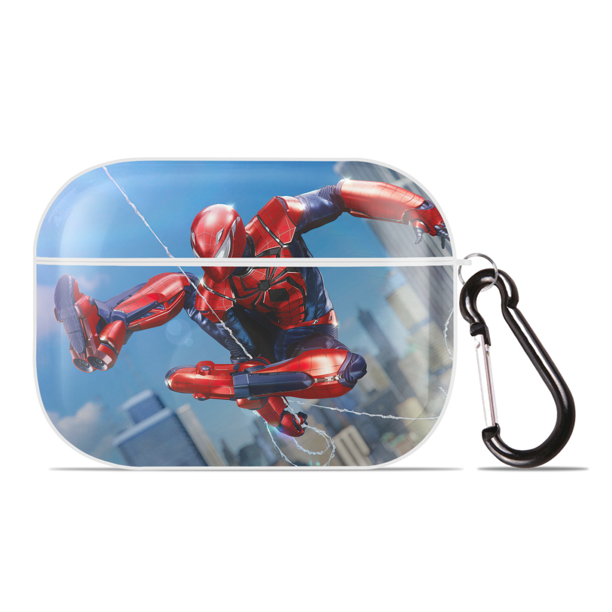 （画像用） Spider Man スパイダーマン 【AirPods Pro用】ハードシェル保護ケース 耐衝撃・防指紋・カラビナ付き商品仕様