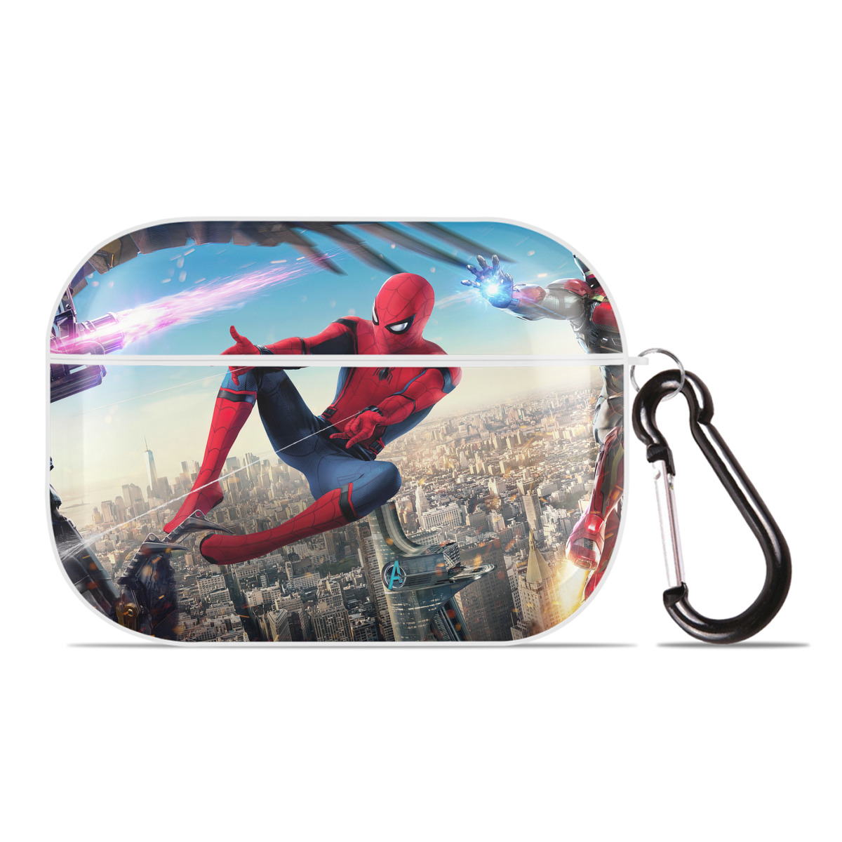 （画像用） Spider Man スパイダーマン 【AirPods Pro用】ハードシェル保護ケース 耐衝撃・防指紋・カラビナ付き商品仕様