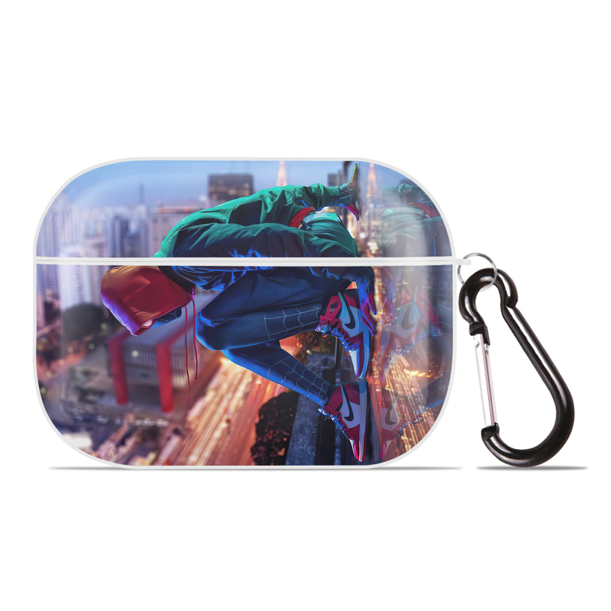 （画像用） Spider Man スパイダーマン 【AirPods Pro用】ハードシェル保護ケース 耐衝撃・防指紋・カラビナ付き商品仕様