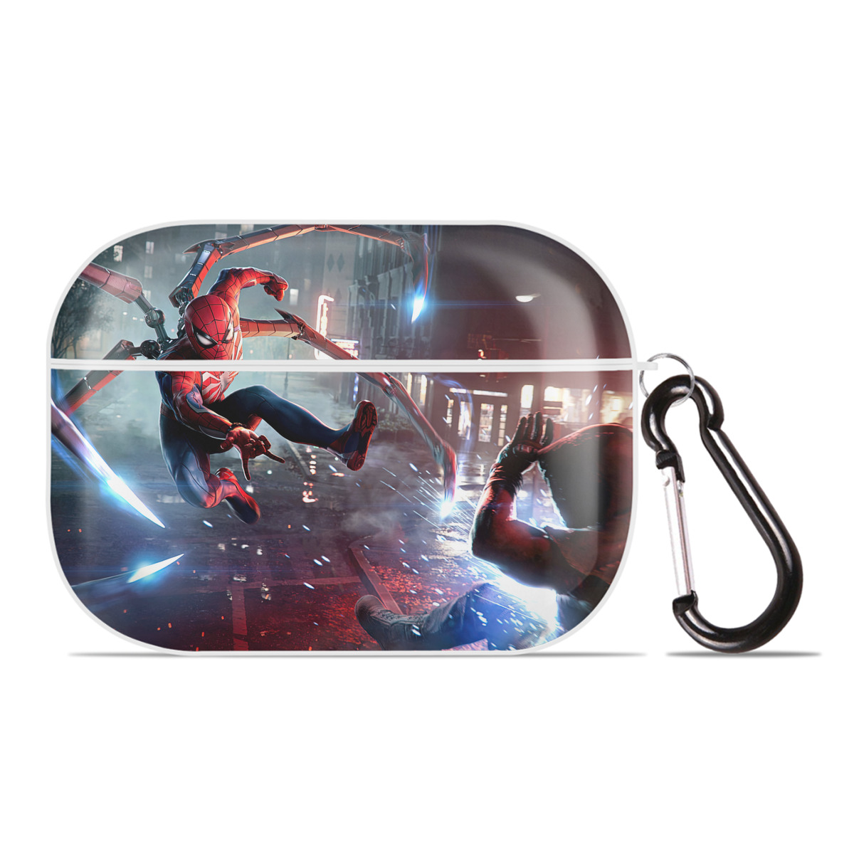 （画像用） Spider Man スパイダーマン 【AirPods Pro用】ハードシェル保護ケース 耐衝撃・防指紋・カラビナ付き商品仕様