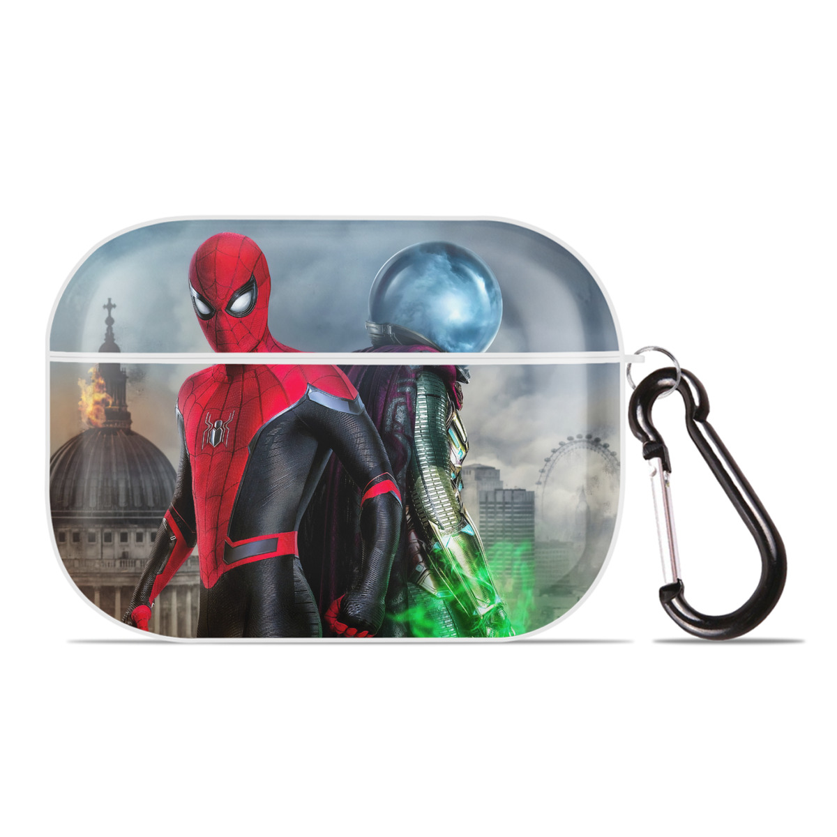 （画像用） Spider Man スパイダーマン 【AirPods Pro用】ハードシェル保護ケース 耐衝撃・防指紋・カラビナ付き商品仕様