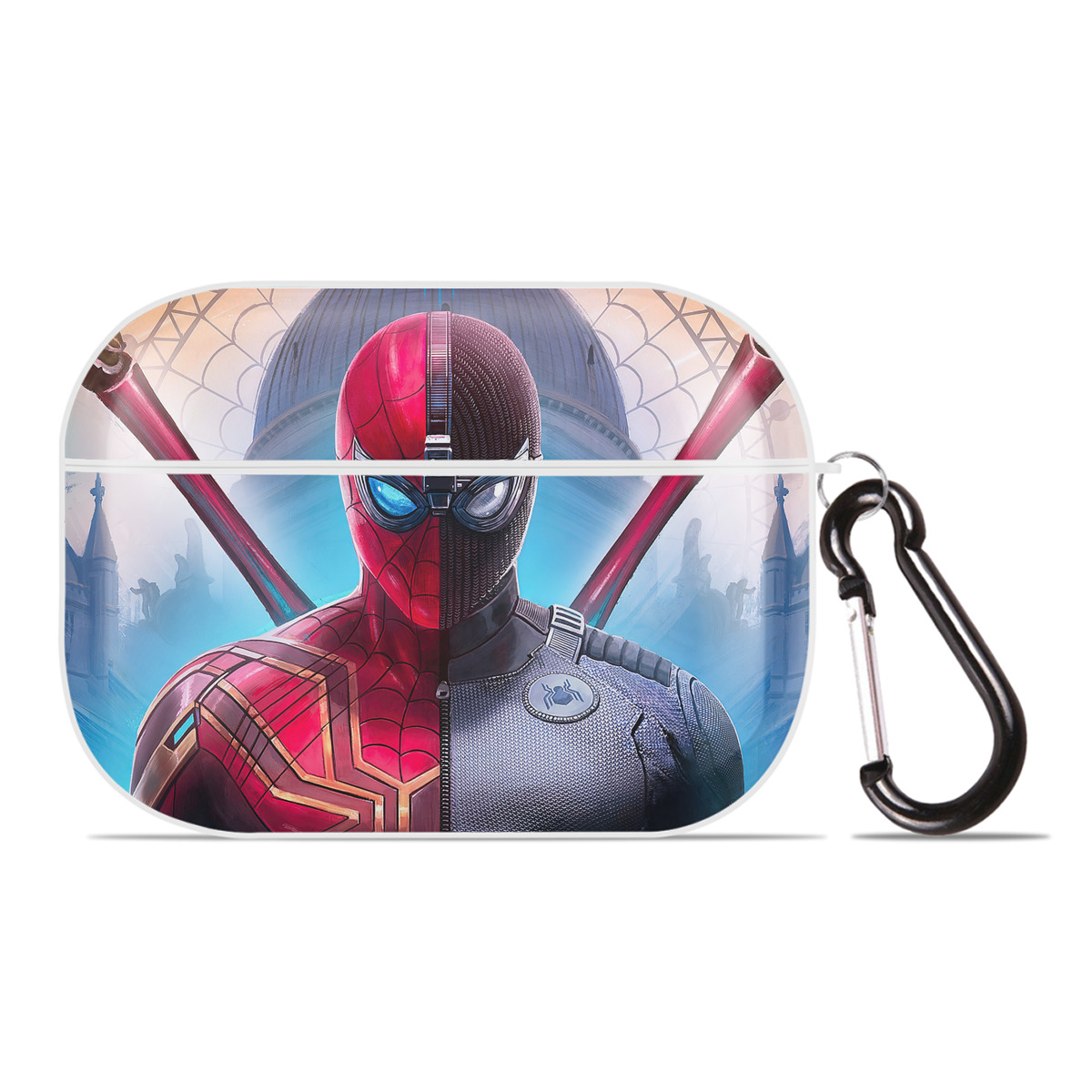 （画像用） Spider Man スパイダーマン 【AirPods Pro用】ハードシェル保護ケース 耐衝撃・防指紋・カラビナ付き商品仕様