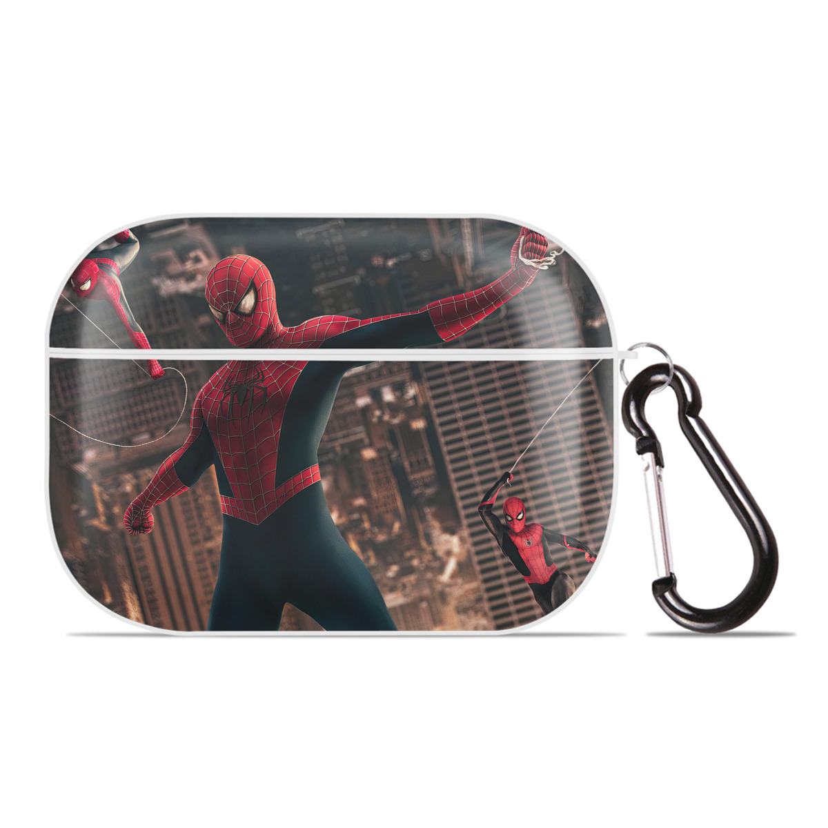 （画像用） Spider Man スパイダーマン 【AirPods Pro用】ハードシェル保護ケース 耐衝撃・防指紋・カラビナ付き商品仕様