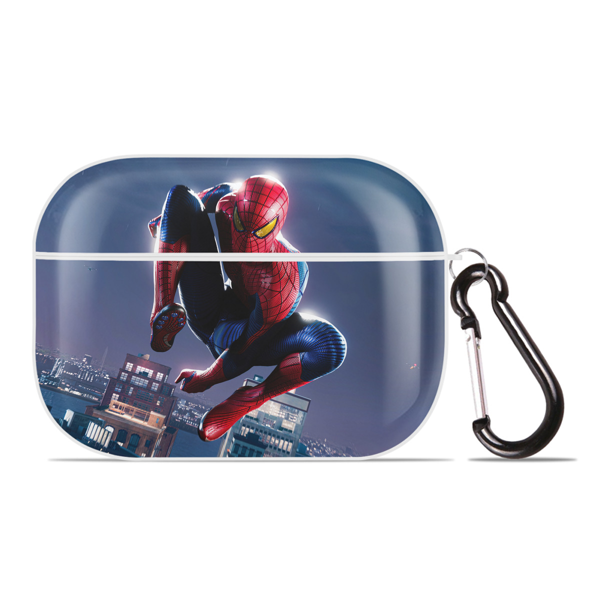 （画像用） Spider Man スパイダーマン 【AirPods Pro用】ハードシェル保護ケース 耐衝撃・防指紋・カラビナ付き商品仕様