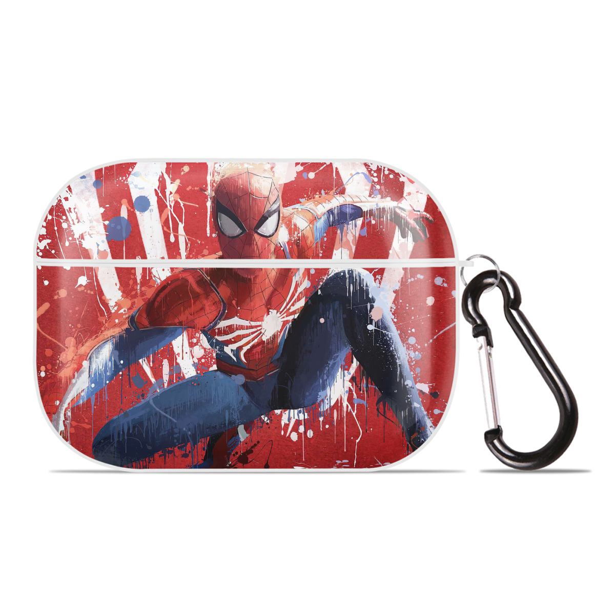 （画像用） Spider Man スパイダーマン 【AirPods Pro用】ハードシェル保護ケース 耐衝撃・防指紋・カラビナ付き商品仕様