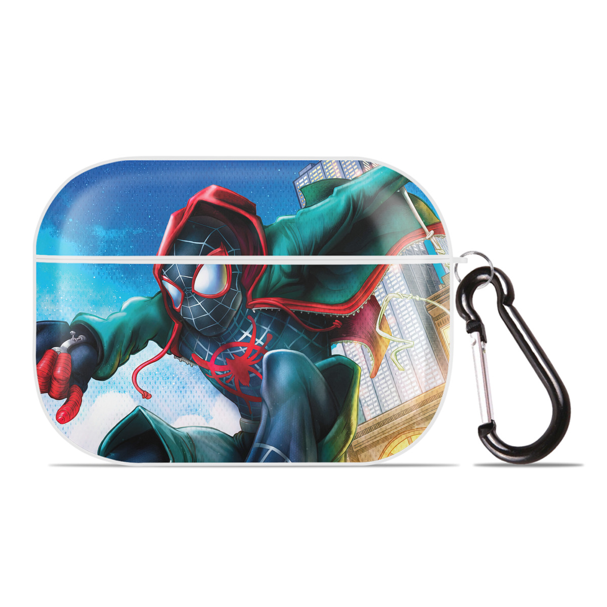 （画像用） Spider Man スパイダーマン 【AirPods Pro用】ハードシェル保護ケース 耐衝撃・防指紋・カラビナ付き商品仕様