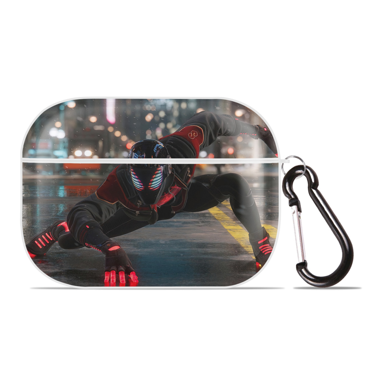 （画像用） Spider Man スパイダーマン 【AirPods Pro用】ハードシェル保護ケース 耐衝撃・防指紋・カラビナ付き商品仕様