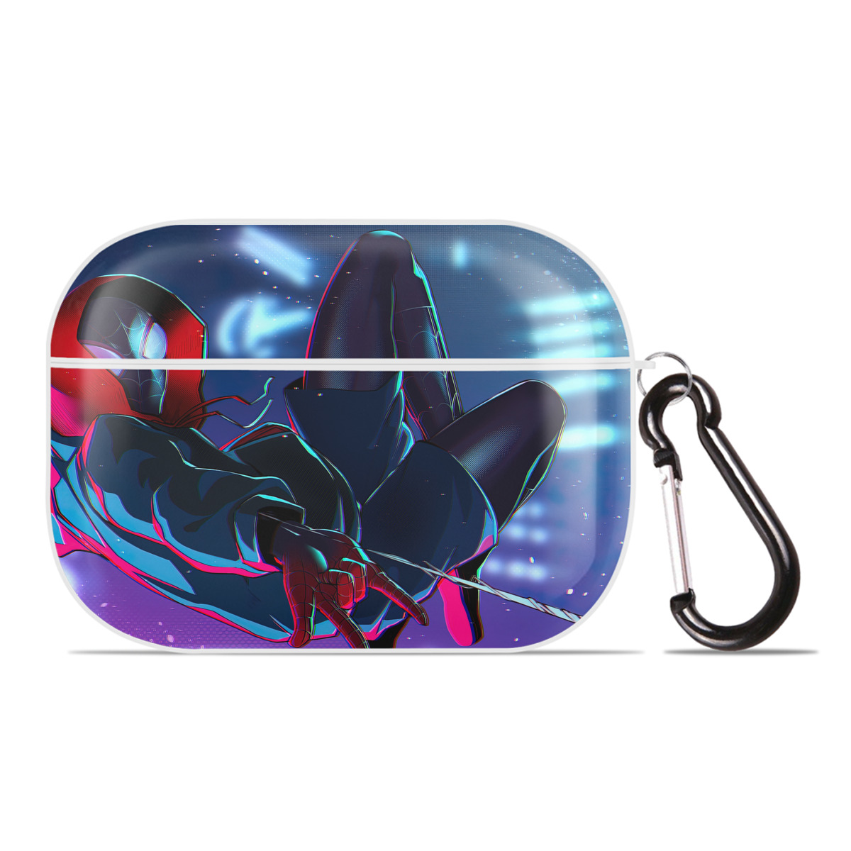 （画像用） Spider Man スパイダーマン 【AirPods Pro用】ハードシェル保護ケース 耐衝撃・防指紋・カラビナ付き商品仕様