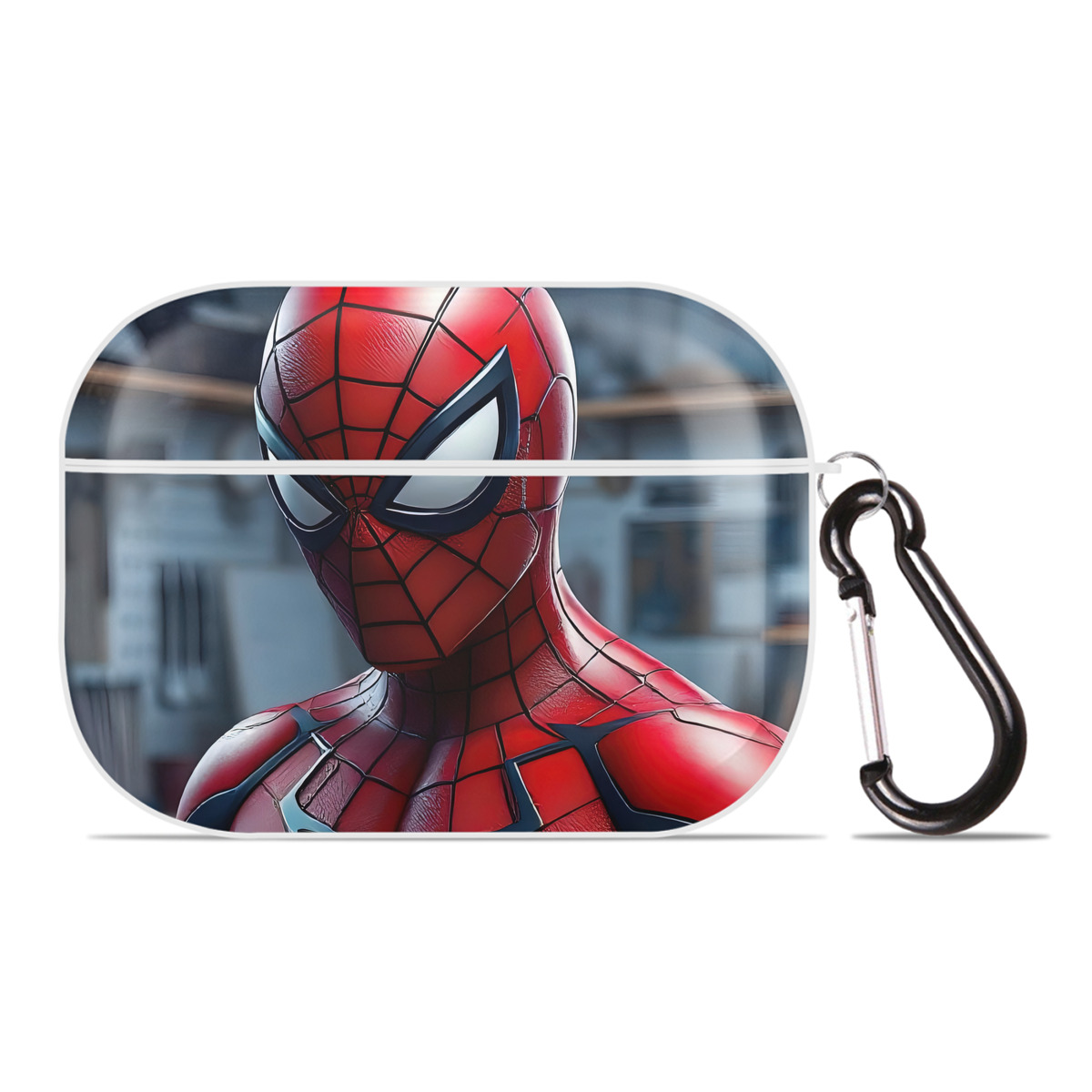 （画像用） Spider Man スパイダーマン 【AirPods Pro用】ハードシェル保護ケース 耐衝撃・防指紋・カラビナ付き商品仕様