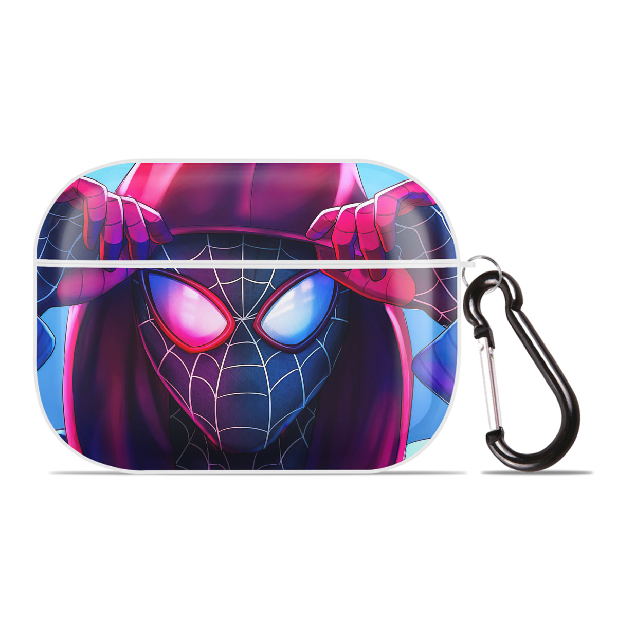 （画像用） Spider Man スパイダーマン 【AirPods Pro用】ハードシェル保護ケース 耐衝撃・防指紋・カラビナ付き商品仕様