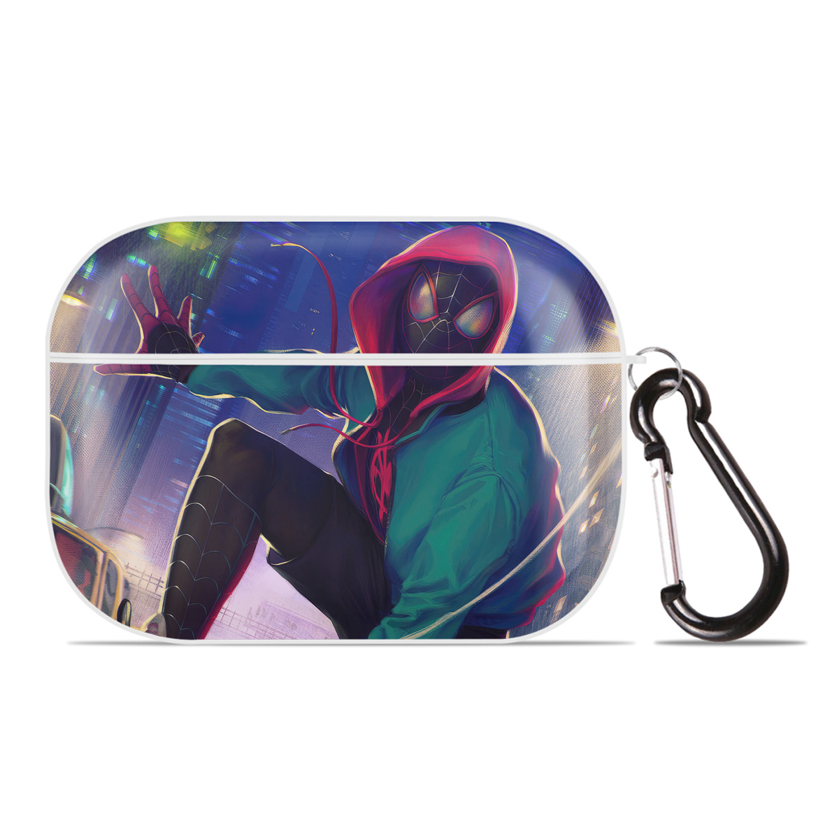 （画像用） Spider Man スパイダーマン 【AirPods Pro用】ハードシェル保護ケース 耐衝撃・防指紋・カラビナ付き商品仕様