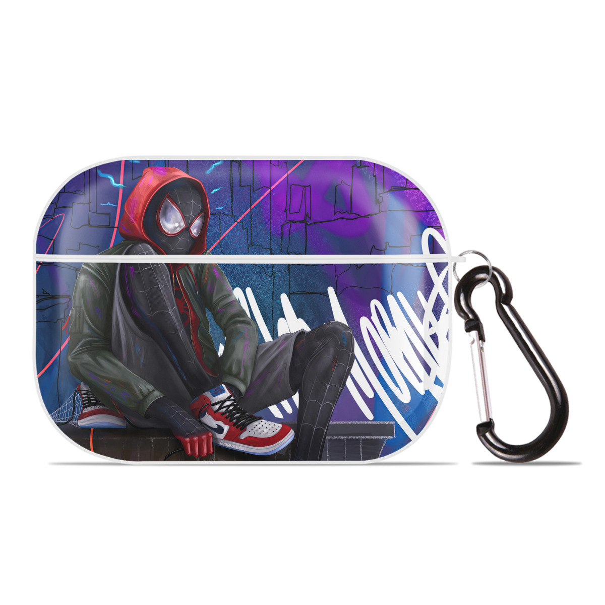 （画像用） Spider Man スパイダーマン 【AirPods Pro用】ハードシェル保護ケース 耐衝撃・防指紋・カラビナ付き商品仕様