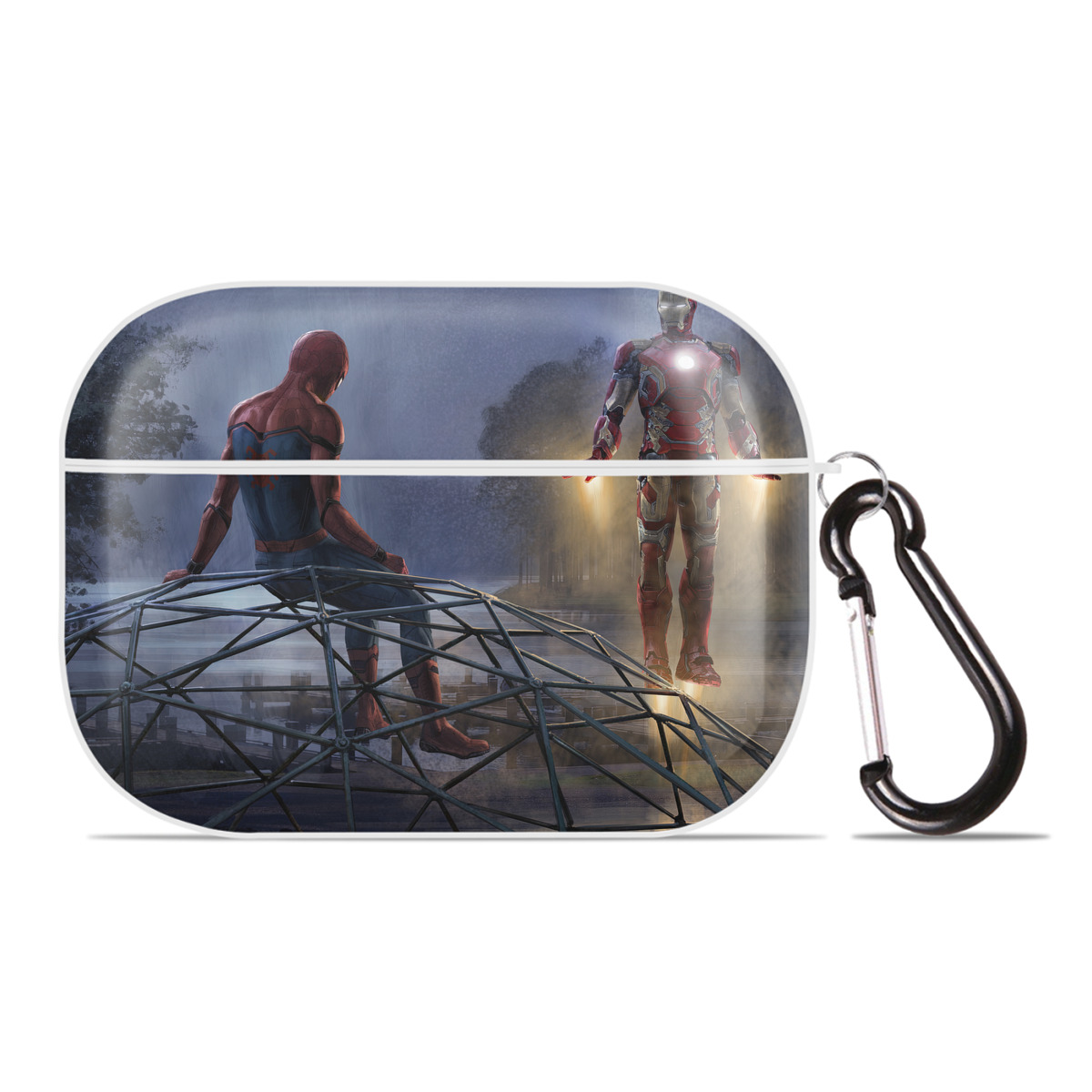 （画像用） Spider Man スパイダーマン 【AirPods Pro用】ハードシェル保護ケース 耐衝撃・防指紋・カラビナ付き商品仕様