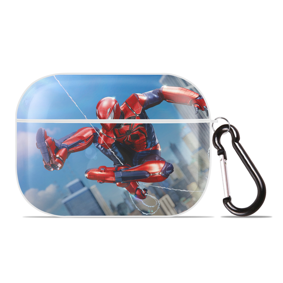 （画像用） Spider Man スパイダーマン 【AirPods Pro用】ハードシェル保護ケース 耐衝撃・防指紋・カラビナ付き商品仕様