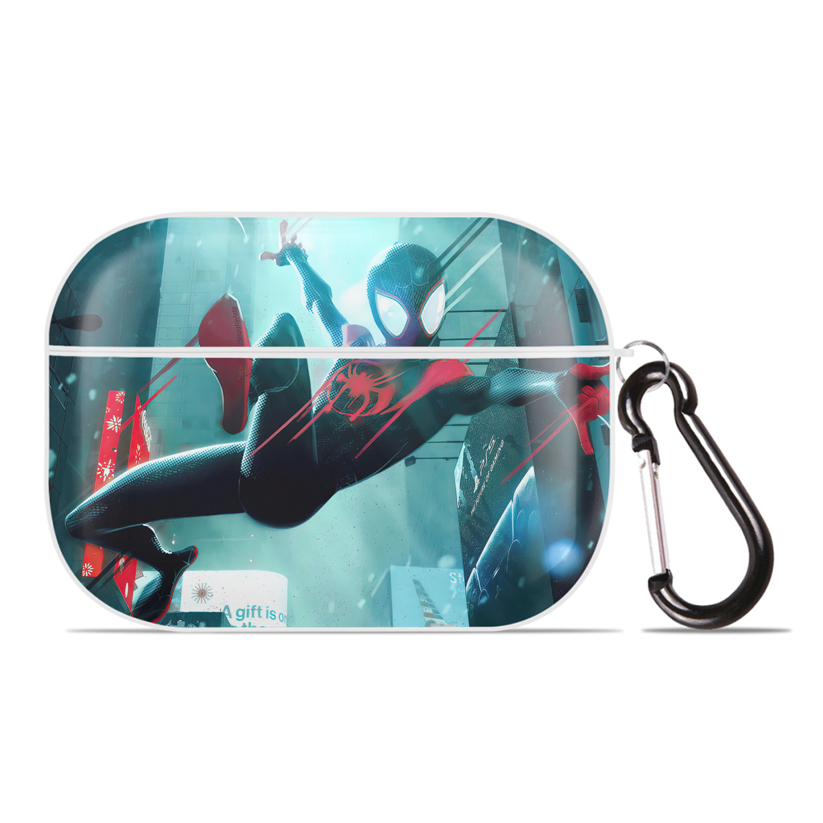 （画像用） Spider Man スパイダーマン 【AirPods Pro用】ハードシェル保護ケース 耐衝撃・防指紋・カラビナ付き商品仕様