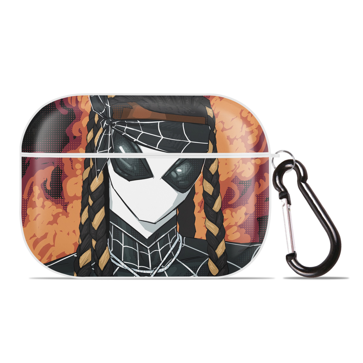 （画像用） Spider Man スパイダーマン 【AirPods Pro用】ハードシェル保護ケース 耐衝撃・防指紋・カラビナ付き商品仕様