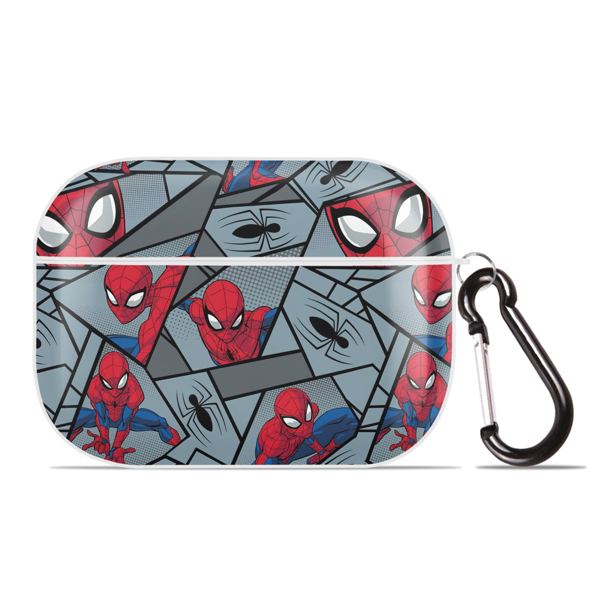 （画像用） Spider Man スパイダーマン 【AirPods Pro用】ハードシェル保護ケース 耐衝撃・防指紋・カラビナ付き商品仕様