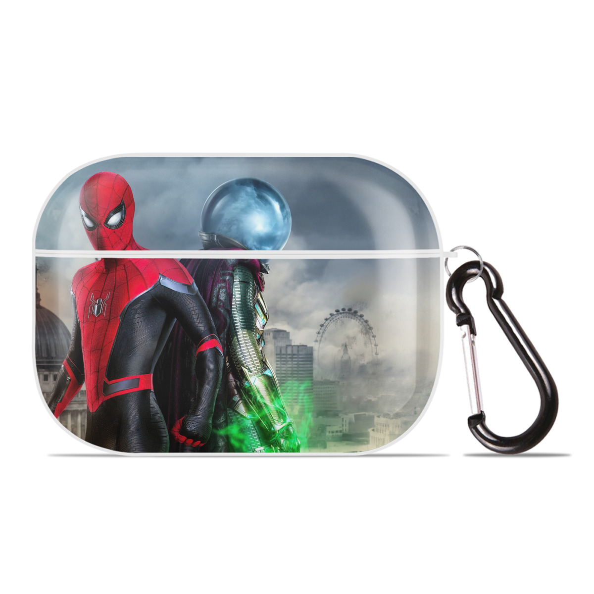 （画像用） Spider Man スパイダーマン 【AirPods Pro用】ハードシェル保護ケース 耐衝撃・防指紋・カラビナ付き商品仕様