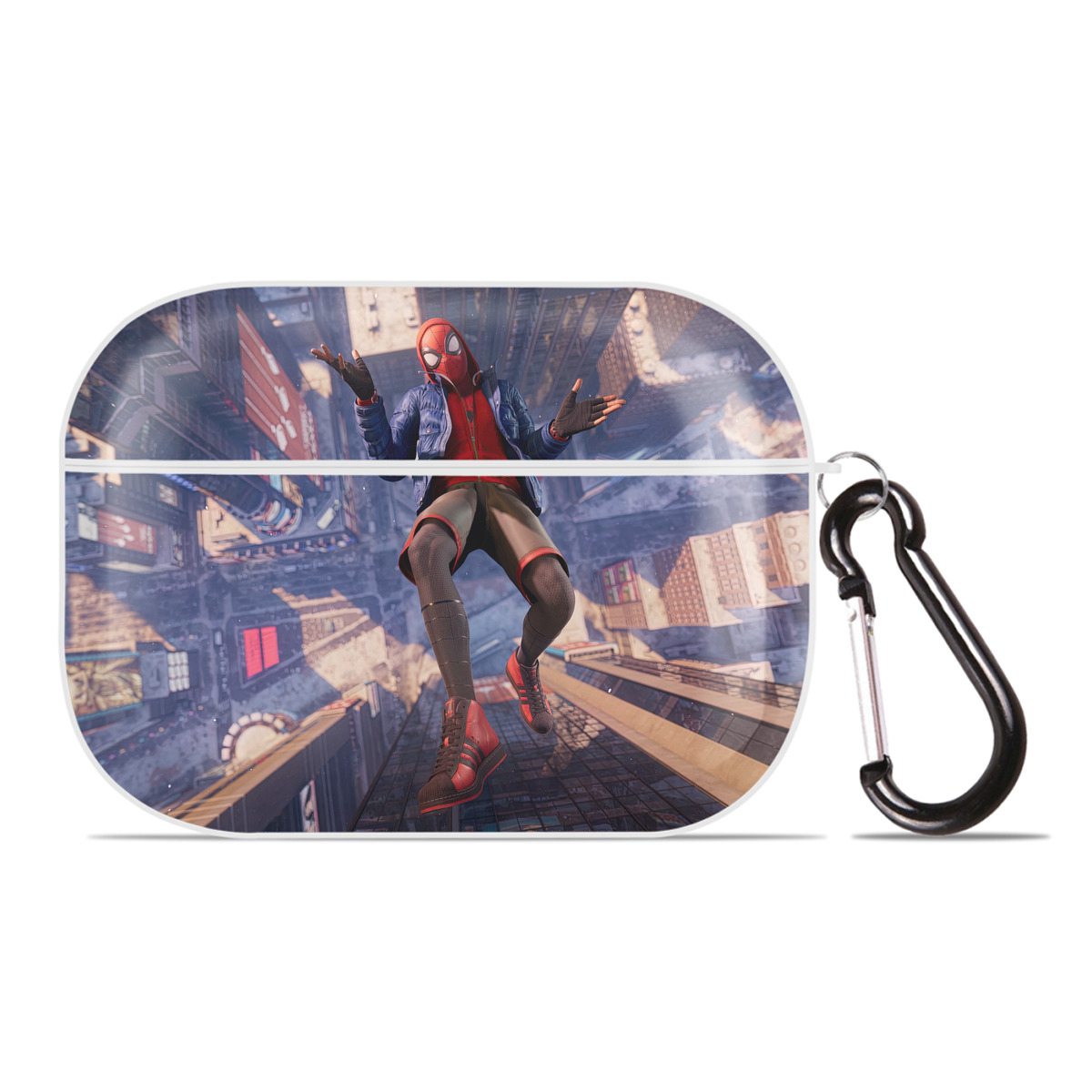 （画像用） Spider Man スパイダーマン 【AirPods Pro用】ハードシェル保護ケース 耐衝撃・防指紋・カラビナ付き商品仕様
