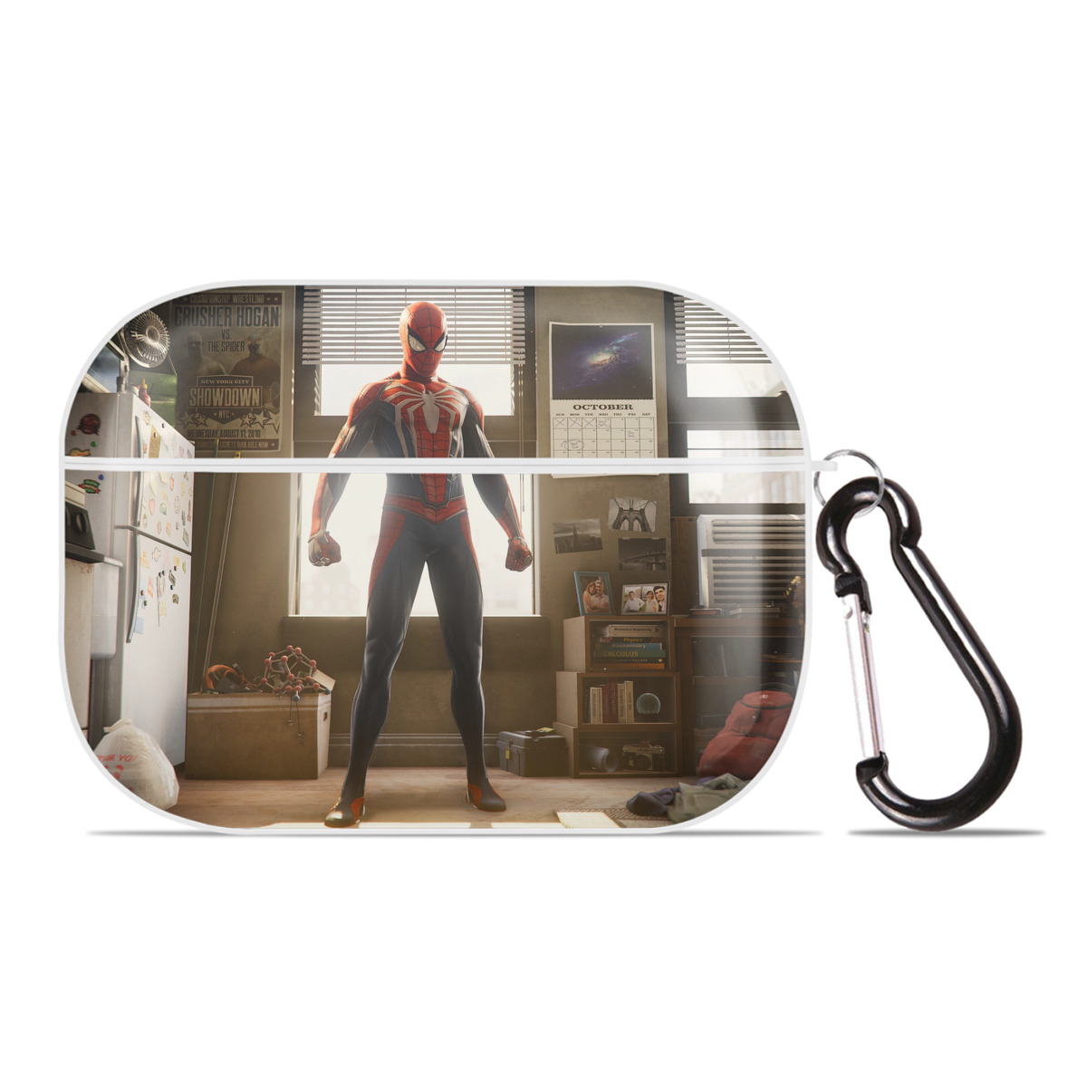 （画像用） Spider Man スパイダーマン 【AirPods Pro用】ハードシェル保護ケース 耐衝撃・防指紋・カラビナ付き商品仕様