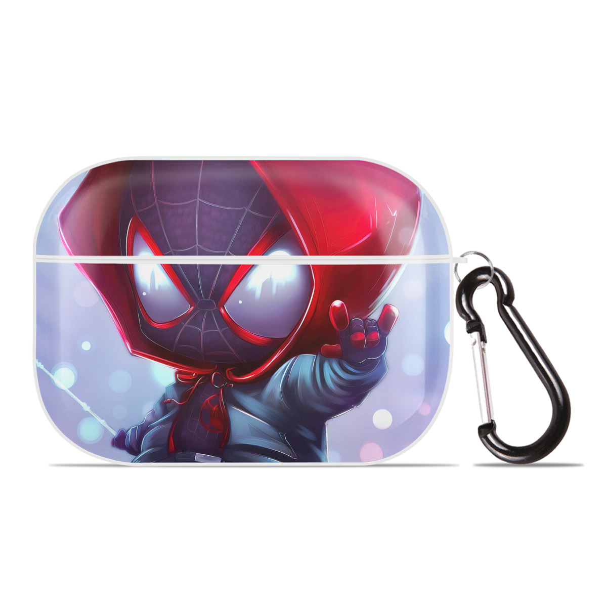 （画像用） Spider Man スパイダーマン 【AirPods Pro用】ハードシェル保護ケース 耐衝撃・防指紋・カラビナ付き商品仕様