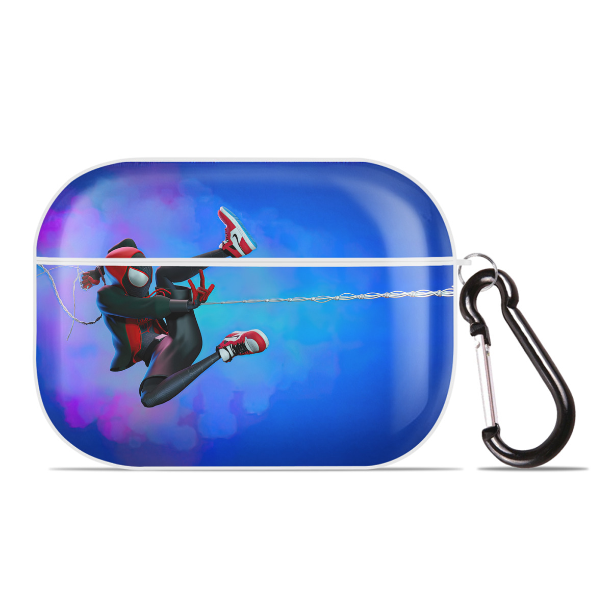 （画像用） Spider Man スパイダーマン 【AirPods Pro用】ハードシェル保護ケース 耐衝撃・防指紋・カラビナ付き商品仕様