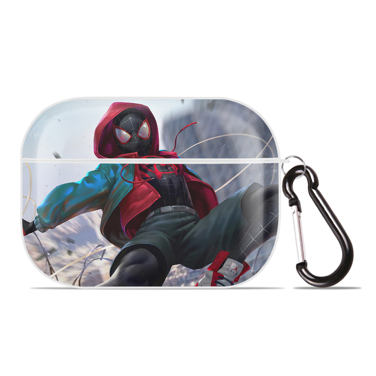 （画像用） Spider Man スパイダーマン 【AirPods Pro用】ハードシェル保護ケース 耐衝撃・防指紋・カラビナ付き商品仕様