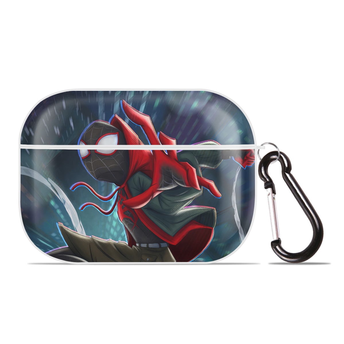 （画像用） Spider Man スパイダーマン 【AirPods Pro用】ハードシェル保護ケース 耐衝撃・防指紋・カラビナ付き商品仕様