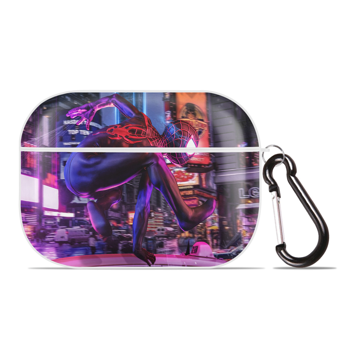（画像用） Spider Man スパイダーマン 【AirPods Pro用】ハードシェル保護ケース 耐衝撃・防指紋・カラビナ付き商品仕様