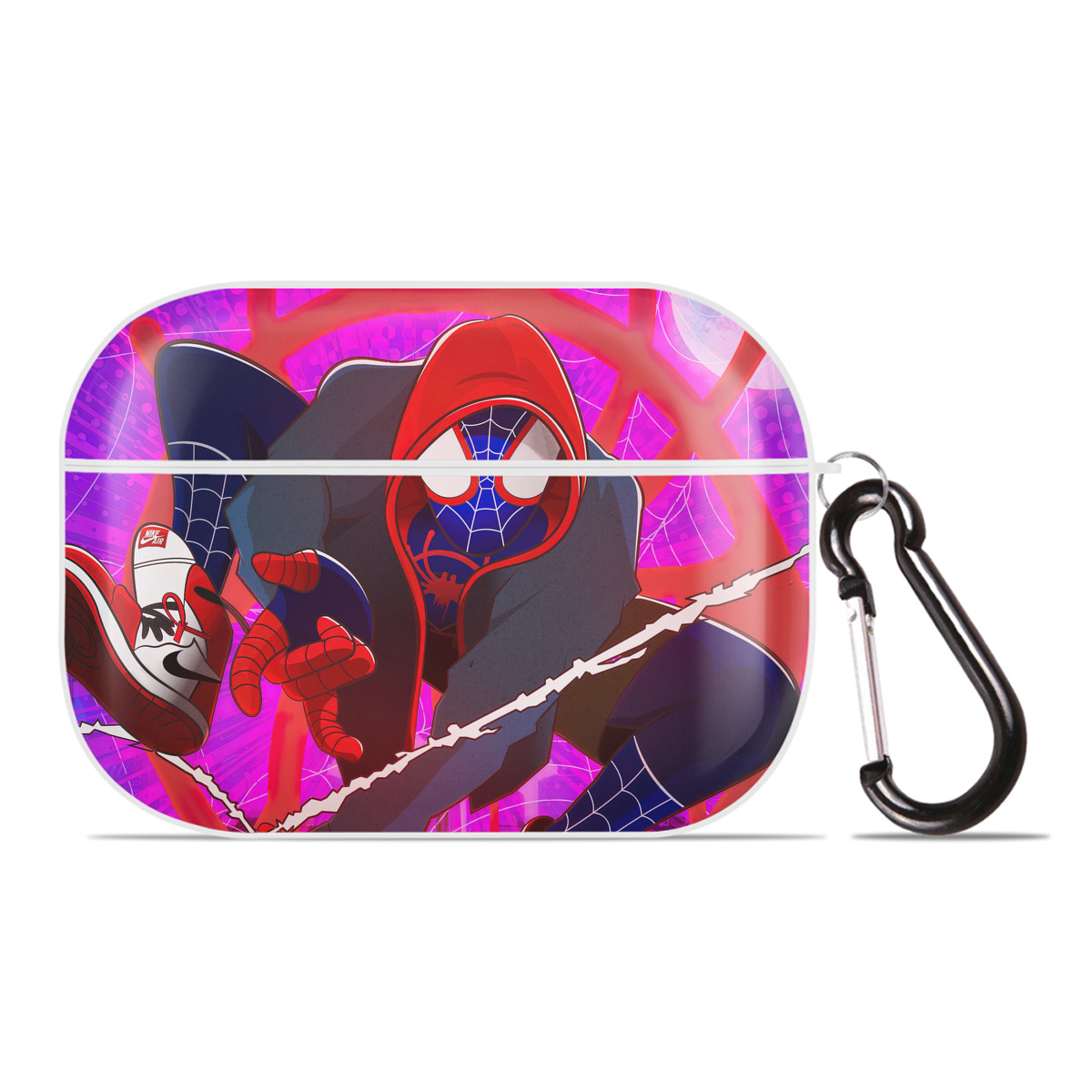 （画像用） Spider Man スパイダーマン 【AirPods Pro用】ハードシェル保護ケース 耐衝撃・防指紋・カラビナ付き商品仕様