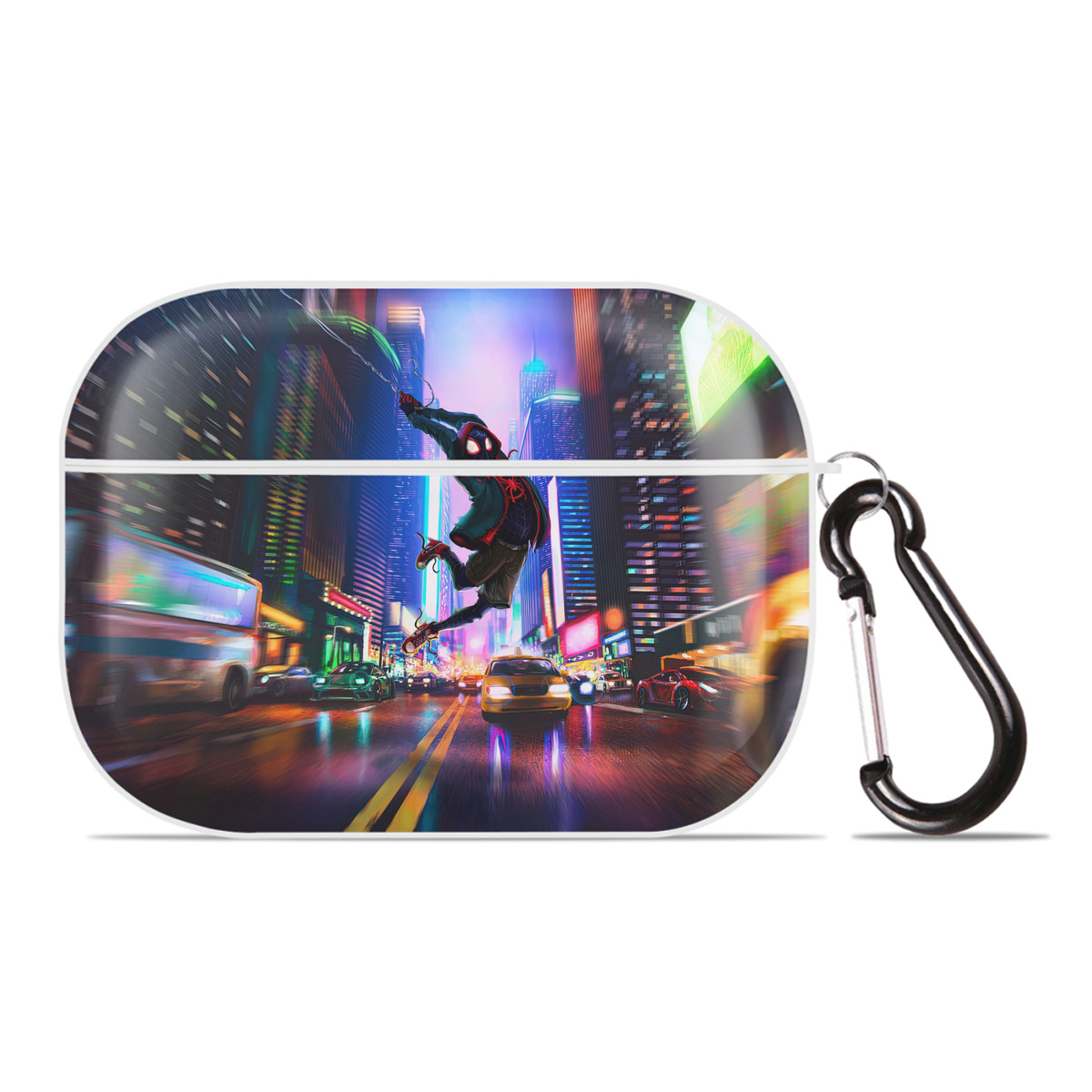 （画像用） Spider Man スパイダーマン 【AirPods Pro用】ハードシェル保護ケース 耐衝撃・防指紋・カラビナ付き商品仕様