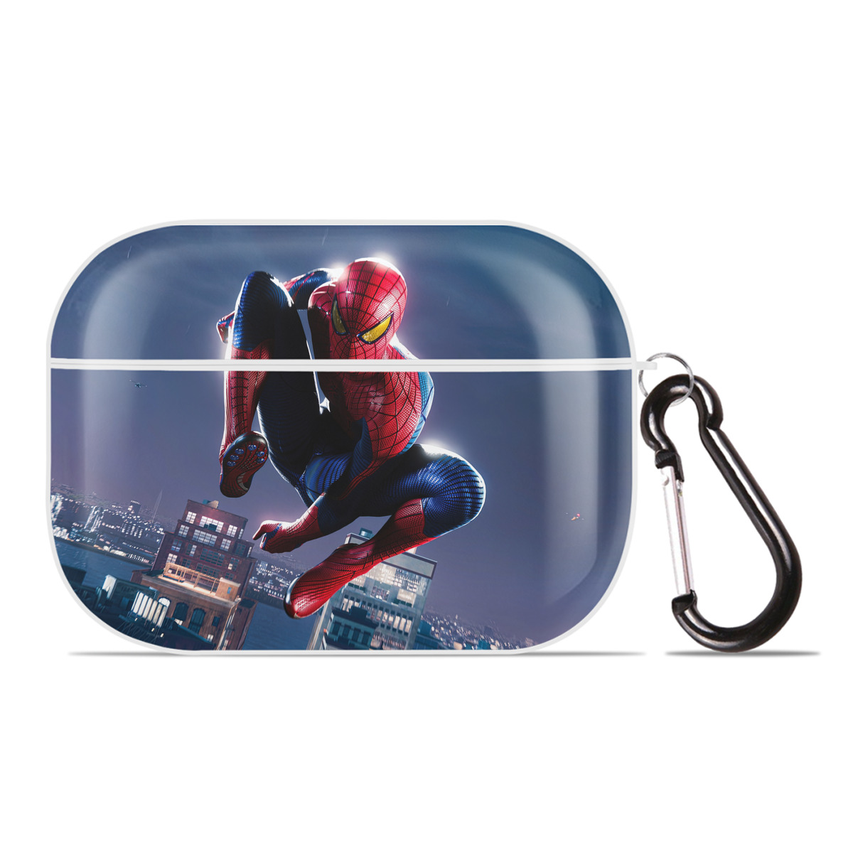 （画像用） Spider Man スパイダーマン 【AirPods Pro用】ハードシェル保護ケース 耐衝撃・防指紋・カラビナ付き商品仕様