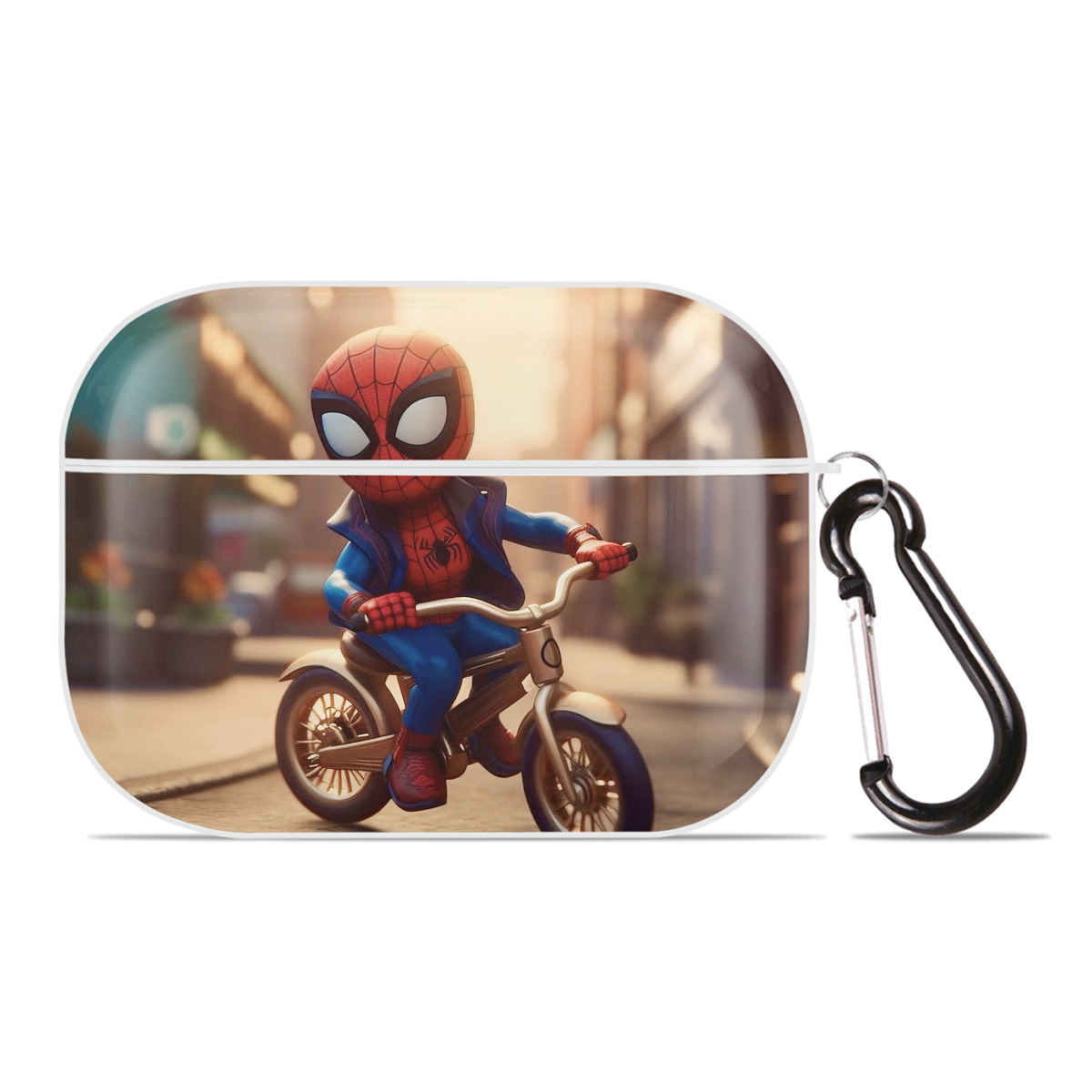 （画像用） Spider Man スパイダーマン 【AirPods Pro用】ハードシェル保護ケース 耐衝撃・防指紋・カラビナ付き商品仕様