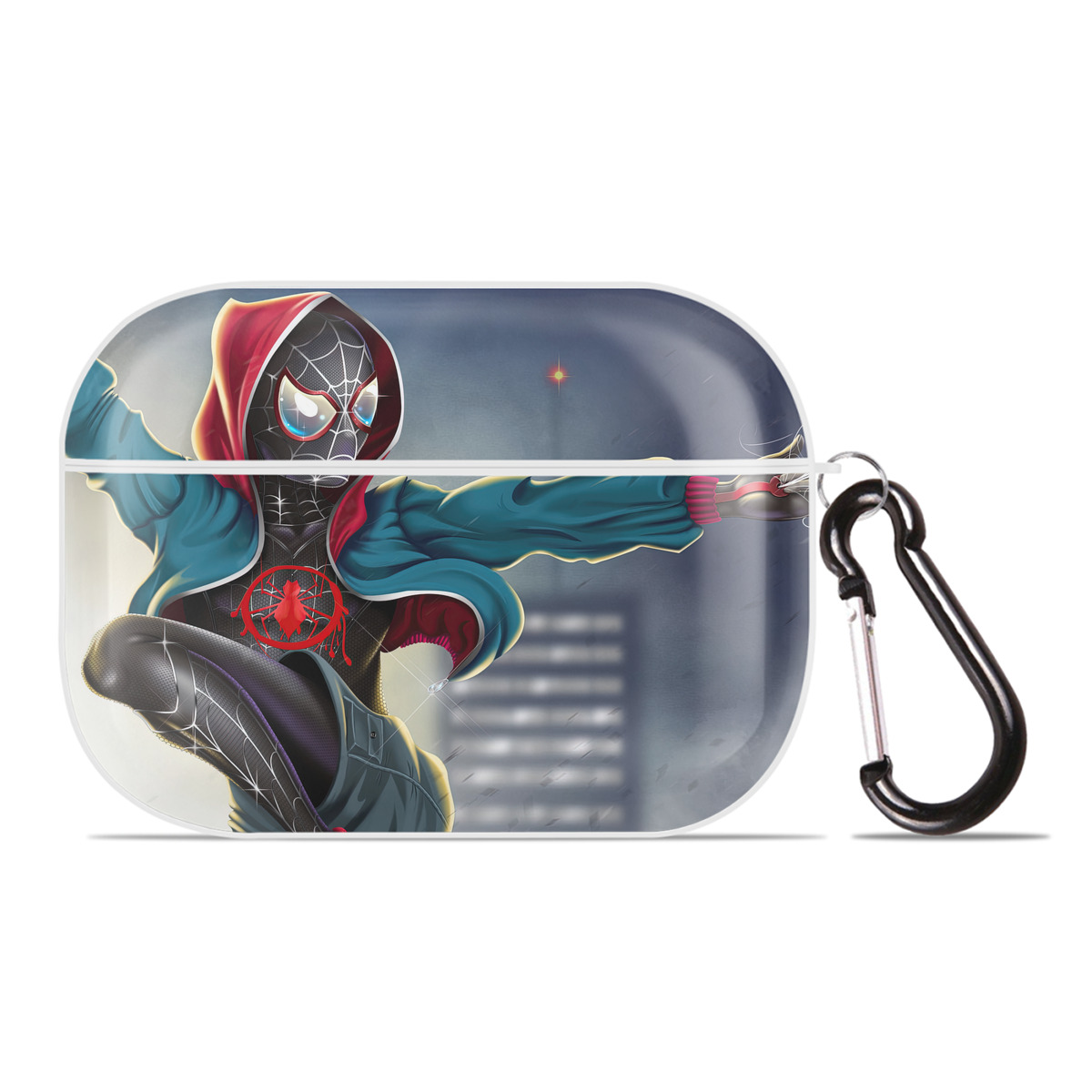 （画像用） Spider Man スパイダーマン 【AirPods Pro用】ハードシェル保護ケース 耐衝撃・防指紋・カラビナ付き商品仕様