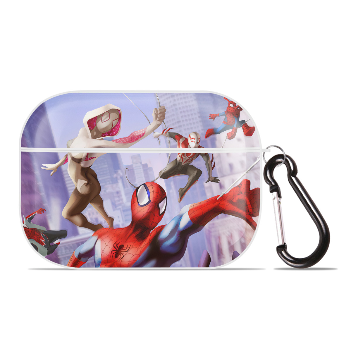 （画像用） Spider Man スパイダーマン 【AirPods Pro用】ハードシェル保護ケース 耐衝撃・防指紋・カラビナ付き商品仕様
