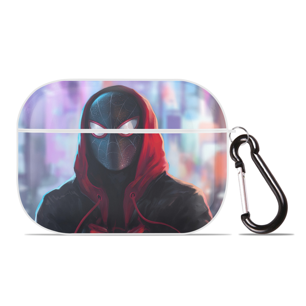 （画像用） Spider Man スパイダーマン 【AirPods Pro用】ハードシェル保護ケース 耐衝撃・防指紋・カラビナ付き商品仕様